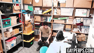 Young perp anally banged by an officer with a big dick