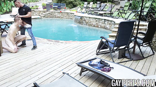 Aiden Asher and jock Jax Thirio having poolside barebacking