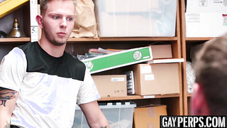 Inked shoplifter cums hard while being fucked raw and deep