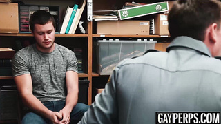 Young shoplifter paying for his crimes with his bare ass