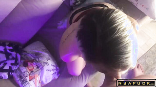 Cumshot on the StepSisters Face she did