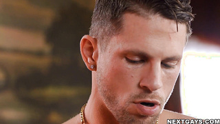 Gorgeous studs Roman and Blain in a sensual anal play