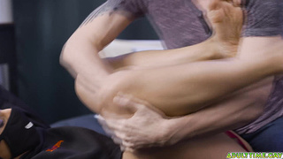 Angel squirms with delight at the footplay