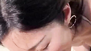 Busty Japanese Teen Public Beach Facial