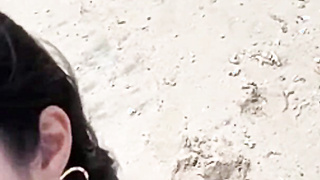 Busty Japanese Teen Public Beach Facial