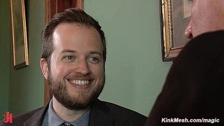 Coworker gags and ties up and fucks busty colleague