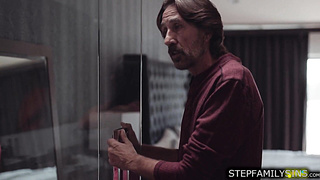 Brunette college babe licked and fucked by stepgrandpa