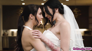 Two brides Charlotte and Melissa having sex