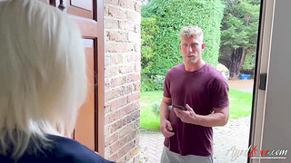 AGEDLOVE Lacey has a hard big cock in her pussy even during the call