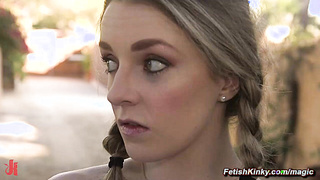 Juicy ass blonde wife rough fucked in rope bondage