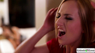 Teacher licking student and her stepmom