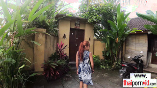 Amateur Thai teen fucking a BWC outdoor