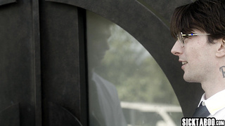 Big tits MILF fucks two religious guys