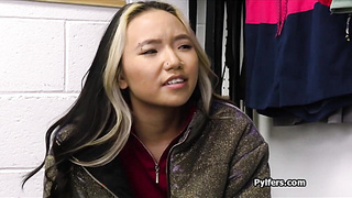 Pierced Asian nipples make officer horny