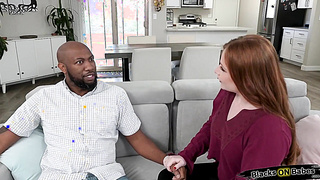 Redhead girlfriend ass licking black bf