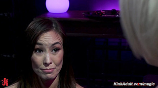 Mistress anal fucks bound lesbian with strap on cock