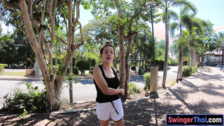 Workout with big boobs Thai MILF amateur