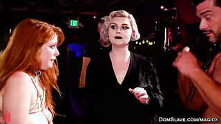 Ebony and ginger rough anal fucked