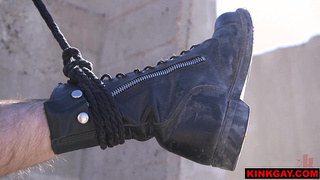 FUCK ME! Poor guy tortured under scorching sun!