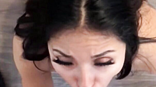 Petite latina deepthroat blowjob and facial