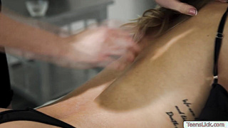 WTF horny masseuse licks my pussy while massaging