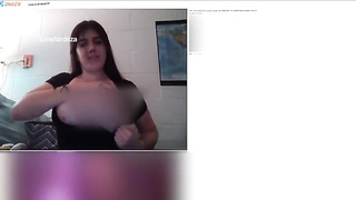 Omegle girl flash boobs and plays with her pussy