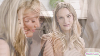 Big tits lesbian fingering office mate