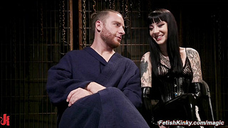 Tattooed mistress torments balls