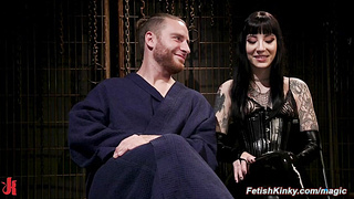 Tattooed mistress torments balls