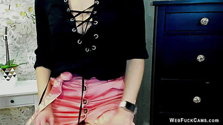 Busty German MILF posing and flashing breasts on webcam