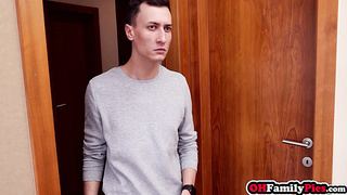 Two lusty teens sucking big hard cock