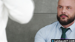 Bastian Karim pulls out Sir Peters cock