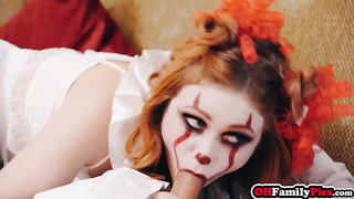 Creepy teen Scarlet Skies fucks stepbro