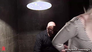 Blonde spanked in bondage