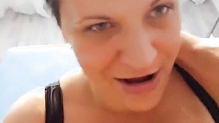 Hot Mature took my cock in her mouth and i cum on her boobs