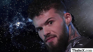 Space TS barebacked by her mate in the spaceship