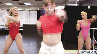 Intructor caught TS dancer fucking fellow dancer