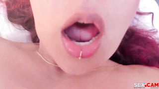 Two hot lesbian kissing lips and clit on cam