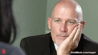 Dude canes and fucks tied up colleague in bedroom