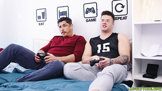 Clark Delgaty and Rocky Vallarta jerks each other