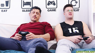 Clark Delgaty and Rocky Vallarta jerks each other