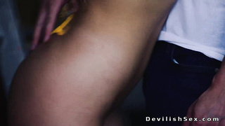 Tight bodied man fucks busty Asian with a big cock