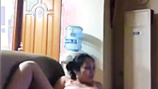 Filipina Luna masturbates in expats home