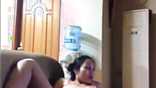 Filipina Luna masturbates in expats home