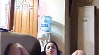 Filipina Luna masturbates in expats home