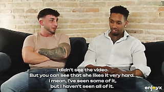 Sata Jones loves two hard interracial dicks in her tight holes at the same time