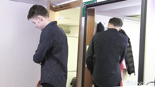 AGEDLOVE Horny Jack fucks the old actress in the dressing room
