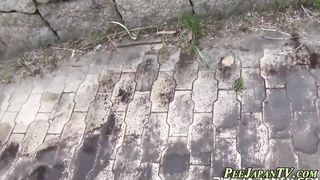 Japanese honies cower to urinate