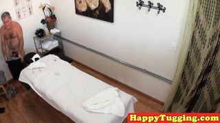 Japanese masseur sixtynines customer on table