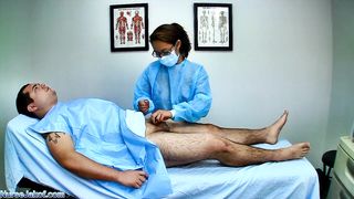 SURGICAL HOODED CHINESE PHYSICIAN HANDJOBS PLUMP FELLOW